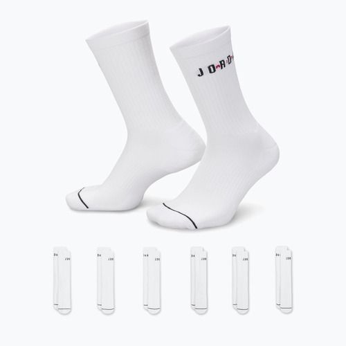 Calze  Jordan Everyday Crew 6 pairs white/gym red/black