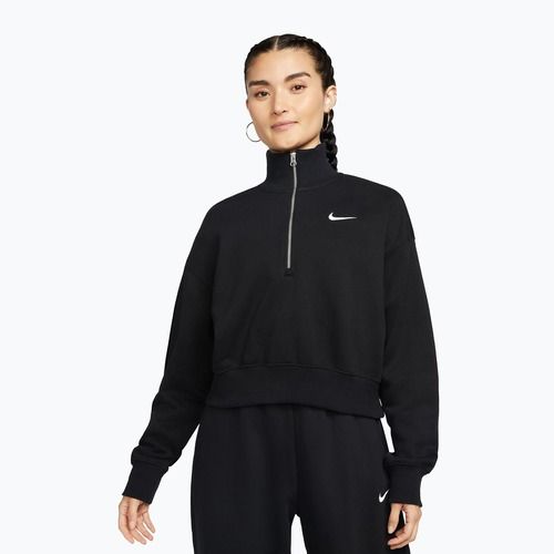 Felpa donna Nike Sportswear Phoenix Fleece 1/2 Zip Cropped black/sail