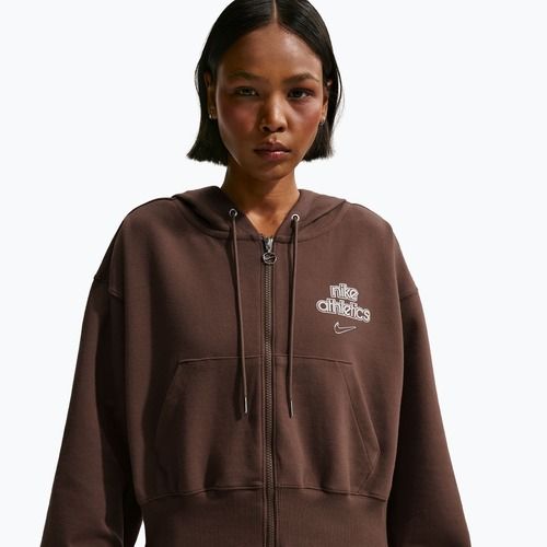 Felpa donna Nike Phoenix Full-Zip Hoodie light chocolate