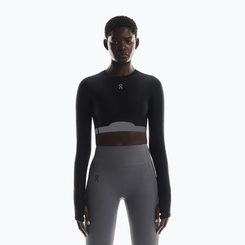 Maglia a maniche lunghe da donna per allenamento On Train Crop black