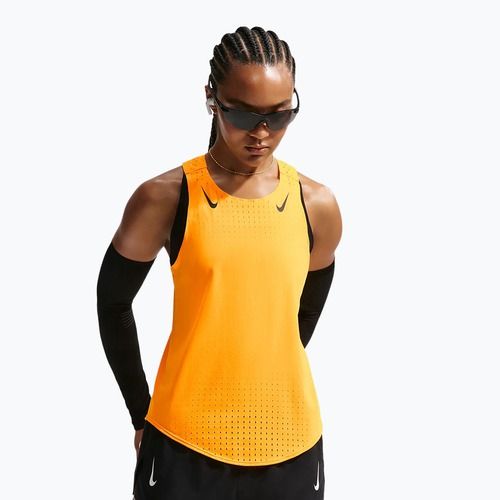 Canotta da running donna Nike AeroSwift Dri-Fit ADV Singlet laser orange/black