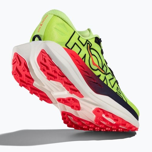 Scarpe da corsa uomo HOKA Rocket X Trail neon Yuzu/neon flame