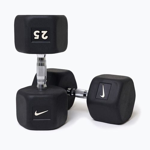 Manubrio gommato Nike Strength Hex Dumbbell 25 kg black/white