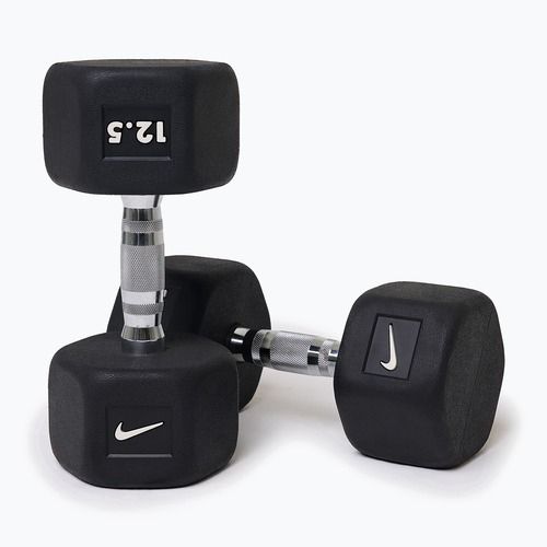 Manubrio gommato Nike Strength Hex Dumbbell 12,5 kg black/white