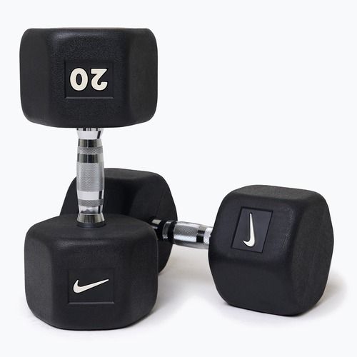 Manubrio gommato Nike Strength Hex Dumbbell 20 kg black/white