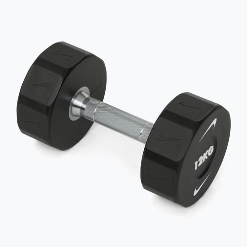 Manubrio cromato Nike Strength Pro Urethane Dumbbell 12 kg black/white