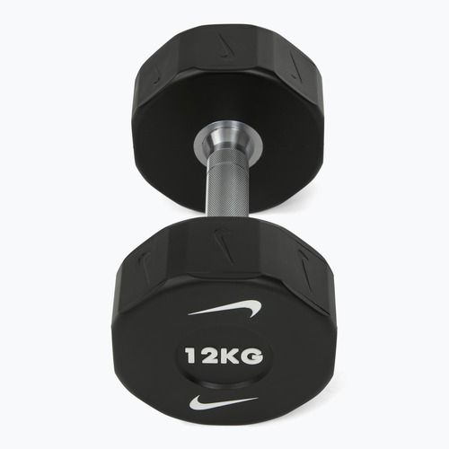 Manubrio cromato Nike Strength Pro Urethane Dumbbell 12 kg black/white