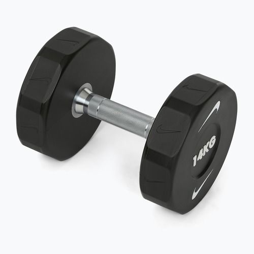 Manubrio cromato Nike Strength Pro Urethane Dumbbell 14 kg black/white