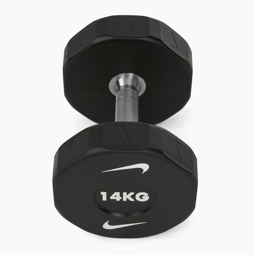 Manubrio cromato Nike Strength Pro Urethane Dumbbell 14 kg black/white