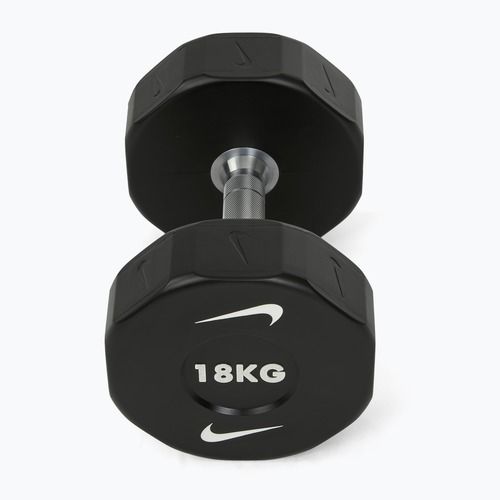 Manubrio cromato Nike Strength Pro Urethane Dumbbell 18 kg black/white