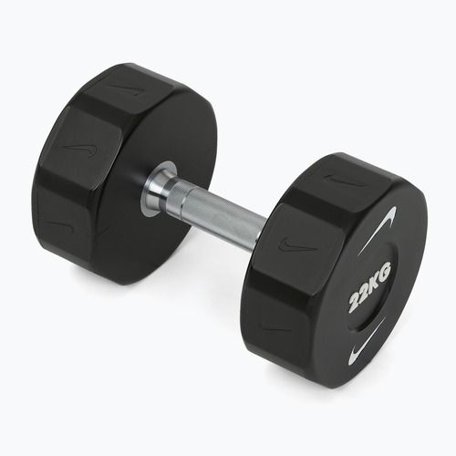 Manubrio cromato Nike Strength Pro Urethane Dumbbell 22 kg black/white