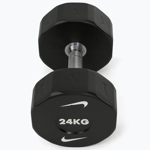 Manubrio cromato Nike Strength Pro Urethane Dumbbell 24 kg black/white