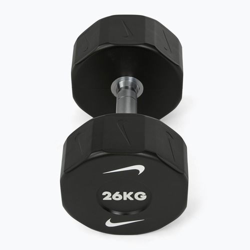 Manubrio cromato Nike Strength Pro Urethane Dumbbell 26 kg black/white