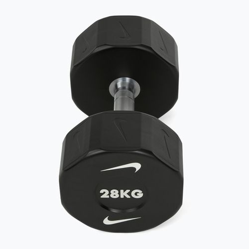 Manubrio cromato Nike Strength Pro Urethane Dumbbell 28 kg black/white