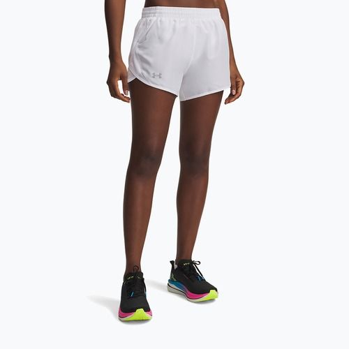 Pantaloncini da corsa da donna Under Armour Fly By 3" white/white/black
