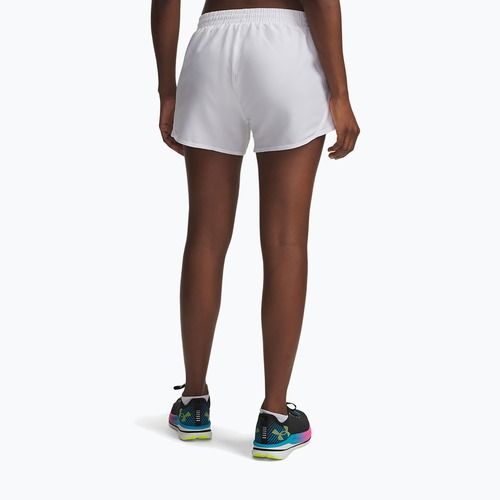 Pantaloncini da corsa da donna Under Armour Fly By 3" white/white/black
