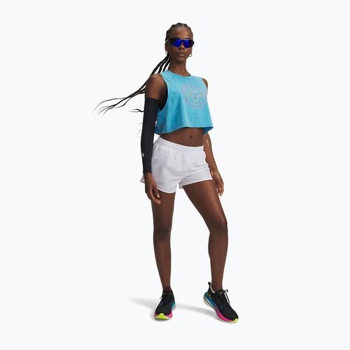 Pantaloncini da corsa da donna Under Armour Fly By 3" white/white/black