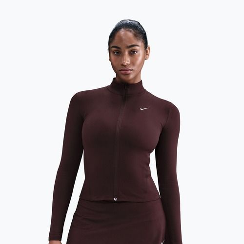 Felpa da allenamento da donna Nike One Fitted Dri-Fit Full-Zip burgundy crush/white