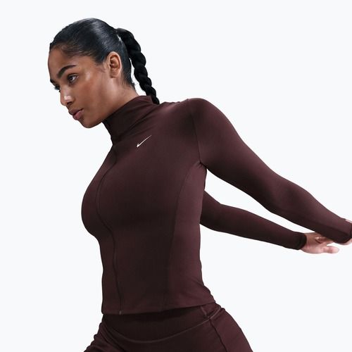 Felpa da allenamento da donna Nike One Fitted Dri-Fit Full-Zip burgundy crush/white
