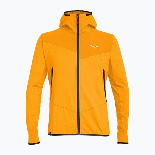 Felpa da trekking da uomo Salewa Agner Hybrid PL/DST FZ Hoody turmeric melange/0910