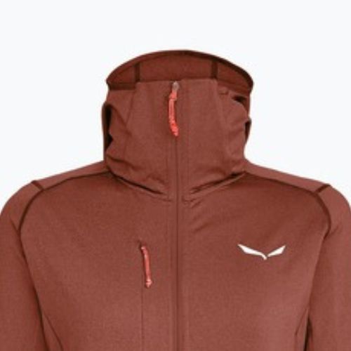 Felpa da trekking da donna Salewa Agner Hybrid PL/DST FZ Hoody etruscan red melange
