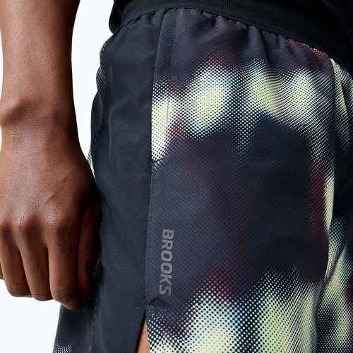 Pantaloncini da running da uomo Brooks Dash Printed euphoryc black
