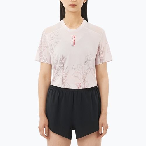 Maglietta da running da donna Salomon S/Lab Ultra Tee Aop lilac ash