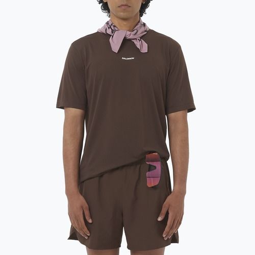 Maglietta da running da uomo Salomon Shakeout Core cofee bean