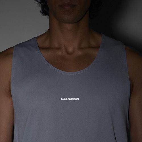 Canotta da corsa da uomo Salomon Sense Aero Singlet GFX trade winds