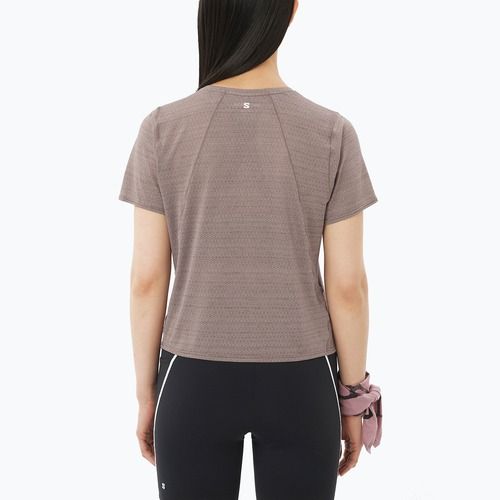 Maglietta da running da donna Salomon Shakeout Air Cropp iron