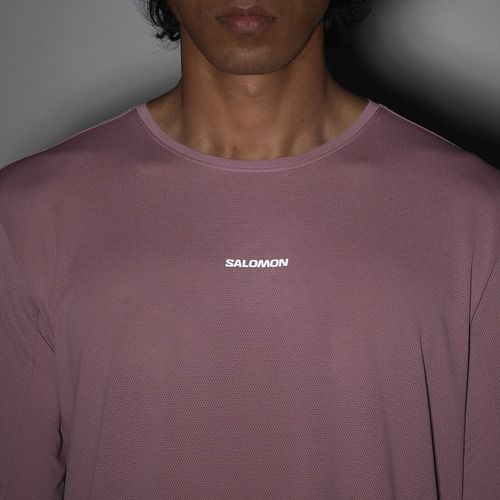 Maglia a maniche lunghe da running da uomo Salomon Shakeout Core dusky orchid