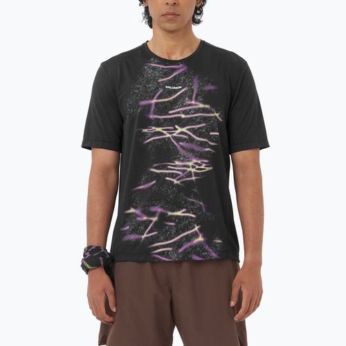 Maglietta da running da uomo Salomon Shakeout Core GFX deep black