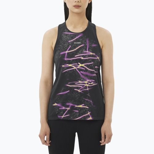 Canotta da running da donna Salomon Shakeout Core Tank GFX deep black