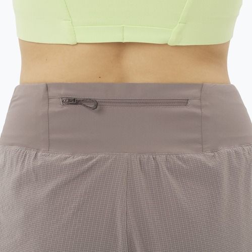 Pantaloncini da corsa da donna Salomon Sense Aero Stow 4" iron