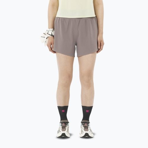 Pantaloncini da corsa da donna Salomon Sense Aero Stow 4" iron