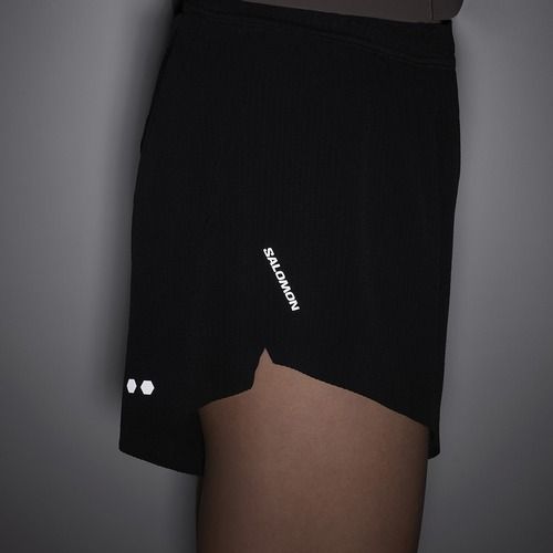Pantaloncini da corsa da donna Salomon Sense SPLT 3" deep black