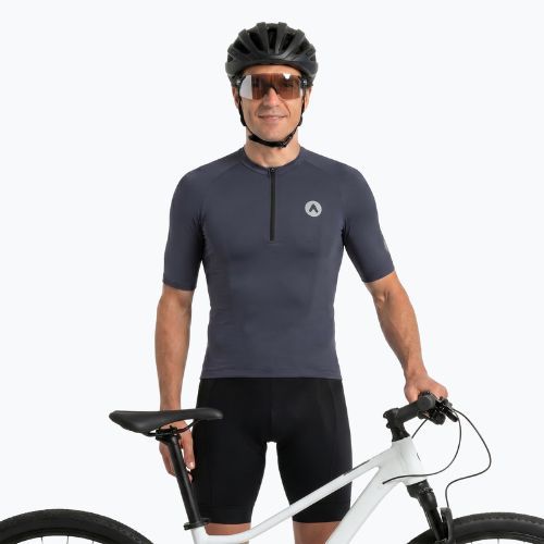 Maglietta da ciclismo uomo ATTABO TEVRA con zip corta nera