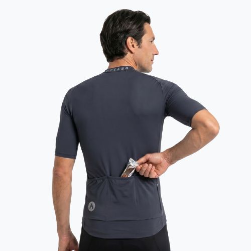 Maglietta da ciclismo uomo ATTABO TEVRA con zip corta nera