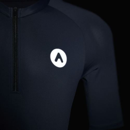 Maglietta da ciclismo uomo ATTABO TEVRA con zip corta nera