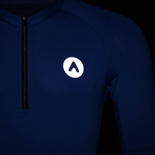 Maglietta da ciclismo uomo ATTABO TEVRA con zip corta blu navy
