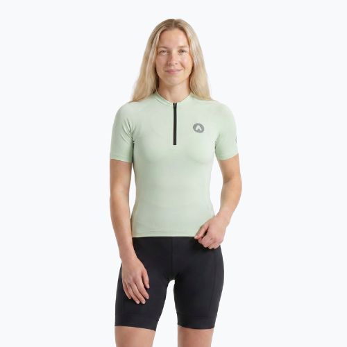 Maglietta da ciclismo donna ATTABO TEVRA con zip corta menta