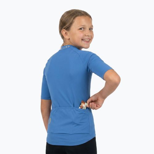 Maglietta da ciclismo per bambini ATTABO TEVRA JR con zip corta blu