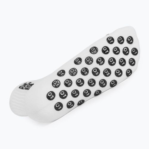 Calzettoni da calcio per bambini OneTeam Precision Grip non-slip 2-pack white