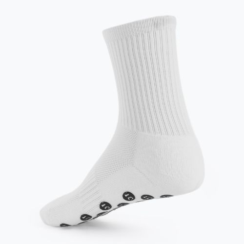 Calzettoni da calcio per bambini OneTeam Precision Grip non-slip 2-pack white
