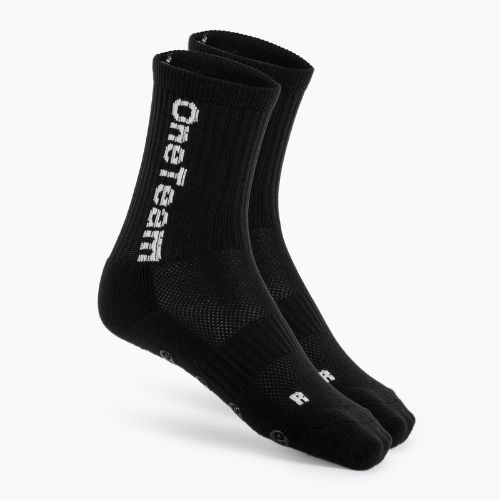 Calzettoni da calcio per bambini OneTeam Precision Grip non-slip 2-pack black
