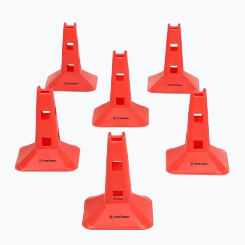 Set di coni OneTeam TRFTB03 MD6 6 pezzi rossi