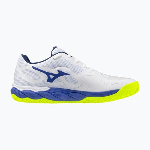Scarpe da tennis da uomo Mizuno Wave Enforce Court CC white/dazzling blue/lightning
