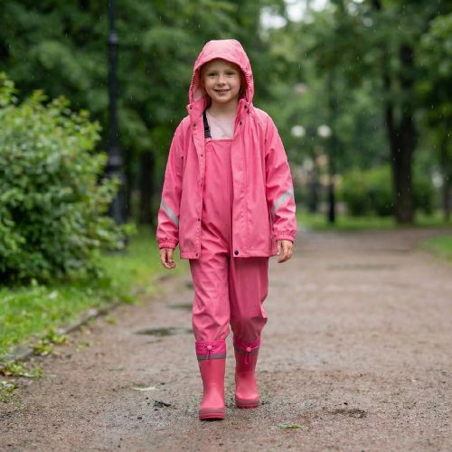 Stivali da pioggia per bambini KADVA PuddleProof JR con elementi riflettenti rosa