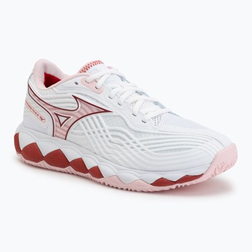 Scarpe da tennis da donna Mizuno Wave Enforce Tour 2 CC white/pinkesque/barbados/cherry