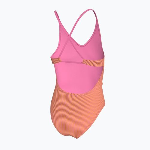 Costume da bagno intero per bambini Nike Ocean Bound Ripple Texture Lace Up pink glow